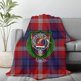 Ainslie Scottish Klan Tartan & Vapensköld Fleecefilt