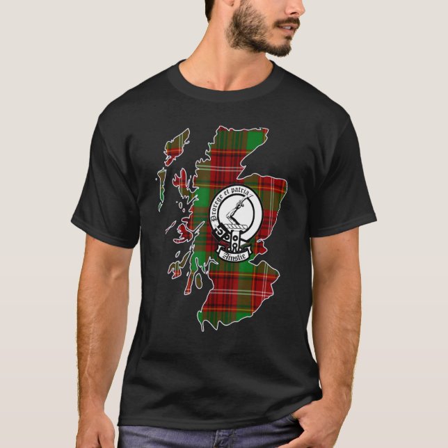 Ainslie Scottish Surname Family Crest och Tartan T Shirt (Framsida)