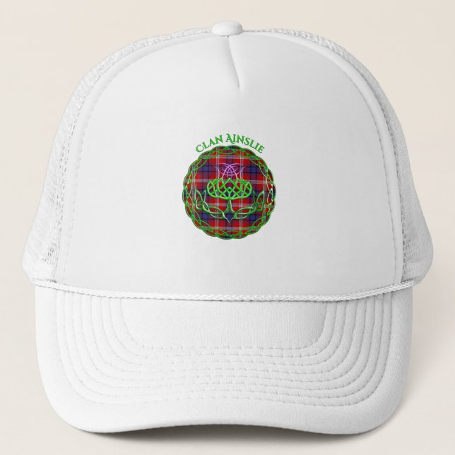 Ainslie Scottish Tartan Celtic Thistle Keps (Framsida)