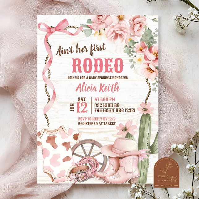 Aint Her First Rodeo Baby Sprinkle Invitation Inbjudningar (Skapare uppladdad)