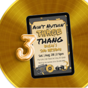 Aint' Nuthin' but a 3 Thang 3-årsdag Inbjudningar