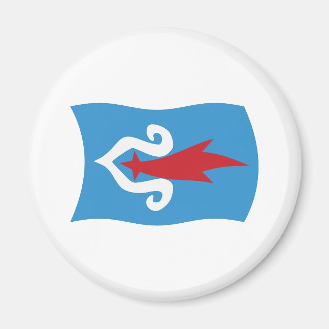 Ainu-folkets flaggmagnet magnet (Framsidan)