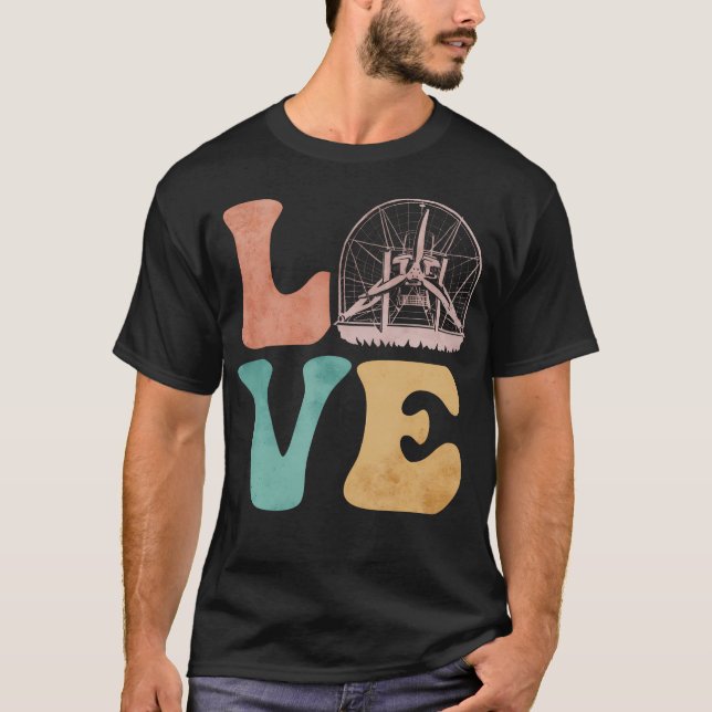 Air Boat Airboat Airboating Love T Shirt (Framsida)