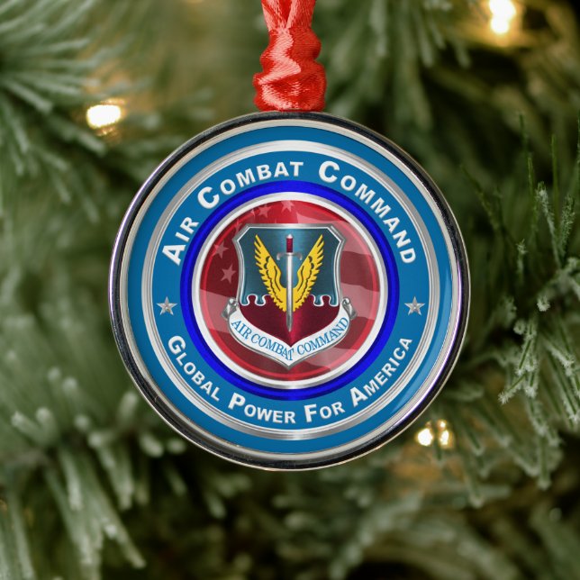 Air Combat Command Skräddarsydd julfirande Julgransprydnad Metall (Träd)