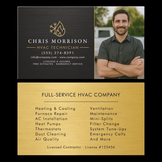 Air Conditioning Cooling HVAC Photo Visitkort (Skapare uppladdad)