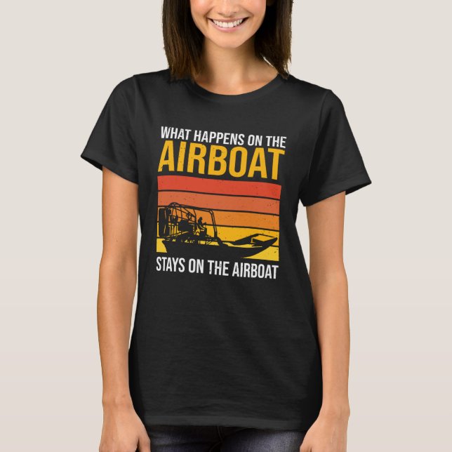 Air cushion boat airboat t shirt (Framsida)