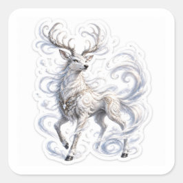 Air Deer Fantasy Stickers Fyrkantigt Klistermärke
