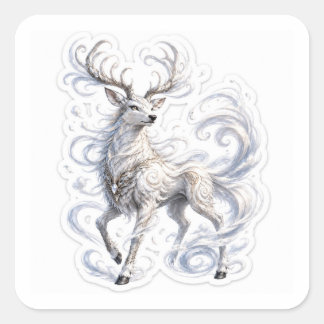 Air Deer Fantasy Stickers Fyrkantigt Klistermärke