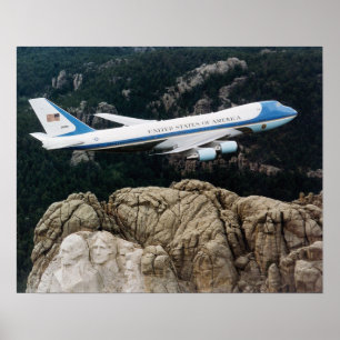 Air Force One över den Mount Rushmore affischen Poster