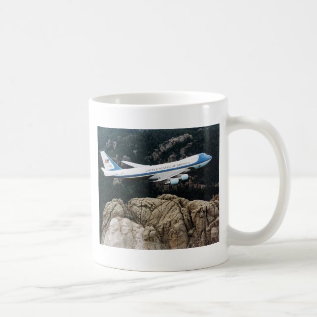 Air Force One över den Mount Rushmore muggen Kaffemugg (Höger)
