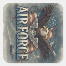 Air Force (USAF) Fyrkantigt Klistermärke