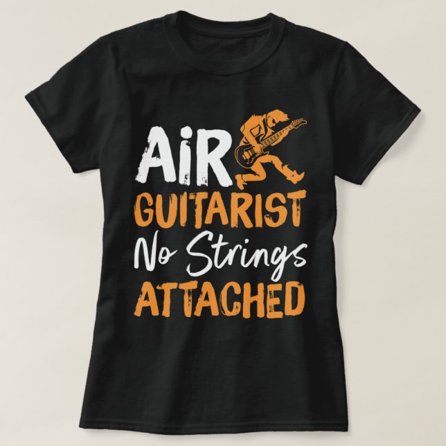 Air Guitarist No Strings Attached Dad Guitar And B T Shirt (Design framsida)