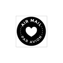 AIR MAIL PAR AVION エアメールスタンプ ハート heart cute love ラ Stämpel