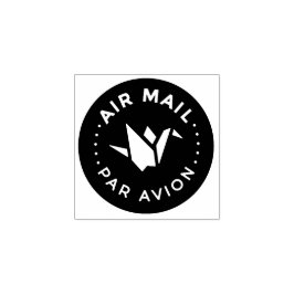 AIR MAIL PAR AVION エアメールスタンプ 折り鶴 鳥 origami bird ラバ Stämpel