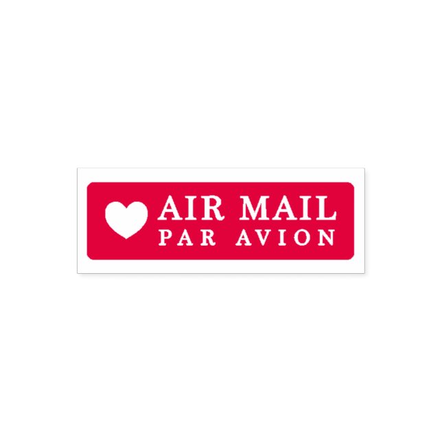 AIR MAIL PAR AVION ハート エアメールスタンプ heart cute love セ Självfärgande Stämpel (Design)