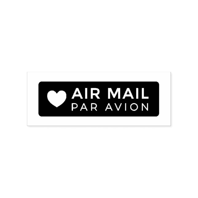 AIR MAIL PAR AVION ハート エアメールスタンプ heart cute love ラ Stämpel (Tryck)