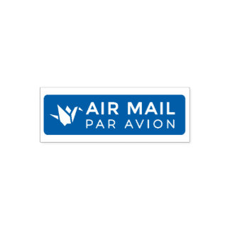 AIR MAIL PAR AVION 折り鶴 鳥 エアメールスタンプ origami bird セル Självfärgande Stämpel