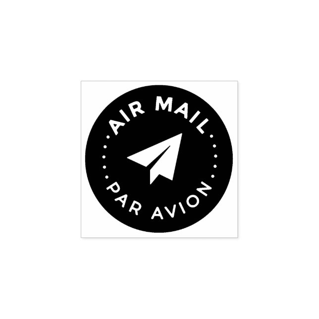 AIR MAIL PAR AVION 紙飛行機 エアメールスタンプ paper airplane ラ Stämpel (Tryck)