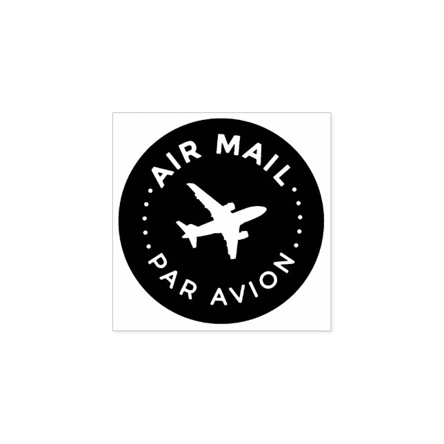 AIR MAIL PAR AVION 飛行機 エアメールスタンプ airplane ラバースタンプ Stämpel (Tryck)