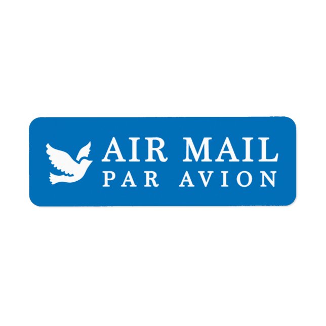 AIR MAIL PAR AVION 鳥 エアメールシール bird birds ラベル Returadress Etikett (Framsidan)