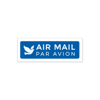 AIR MAIL PAR AVION 鳥 エアメールスタンプ bird birds セルフインキング Självfärgande Stämpel