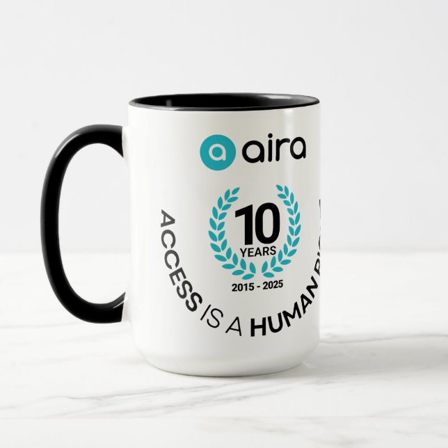 Aira 10-års födelsedags/jubileumsmugg mugg (Vänster)