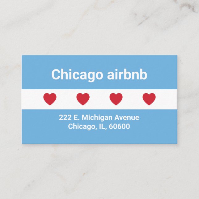 Airbnb | AFFÄRSKORT | Chicago Visitkort (Framsida)