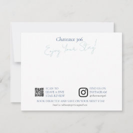 Airbnb and Rental Property Custom Welcome Note Anteckningskort