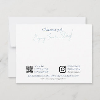 Airbnb and Rental Property Custom Welcome Note Anteckningskort