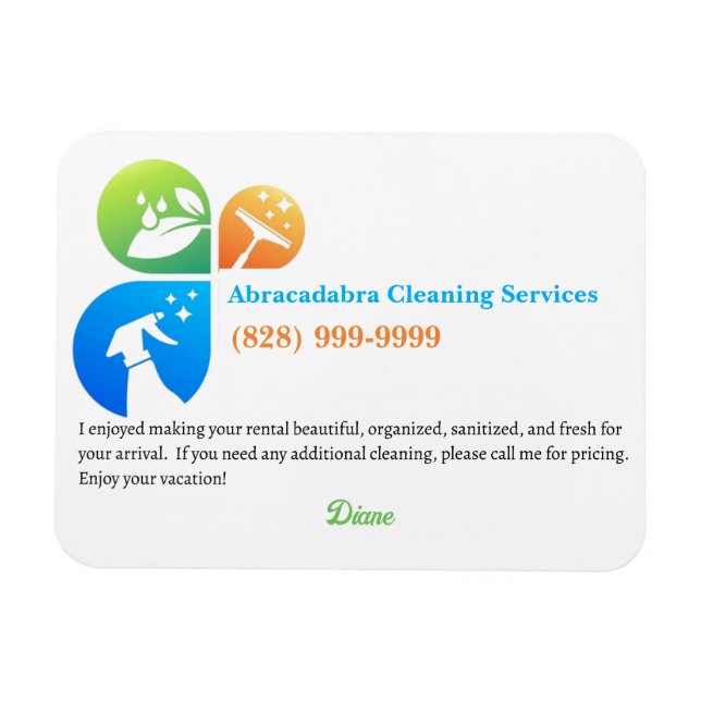 Airbnb Cleaner Contact Magnet (Horisontell)