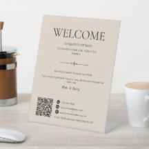 Airbnb Välkomst Husuthyrning QR-kod Beige