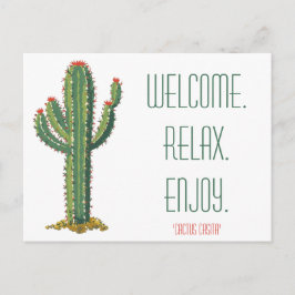 Airbnb Welcome Basket Card Personalized Cactus Inbjudan Vykort