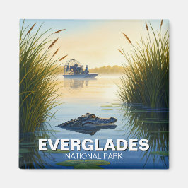 Airboat Alligator Everglades nationalpark Florida Magnet
