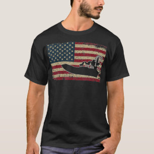 Airboat America Flagga I Patriotic Airboat-kapten T Shirt