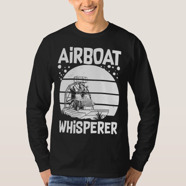 Airboat Fanboat Rc Hydroplane Racing Swamp Boat Ri T Shirt (Framsida)