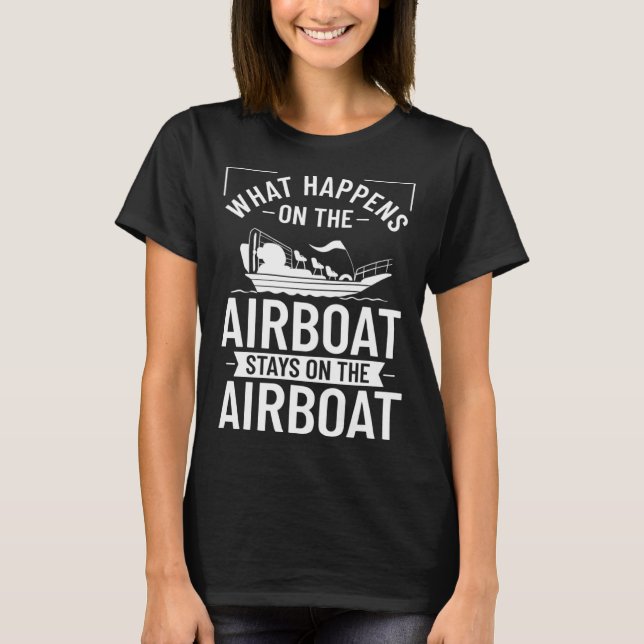 Airboat Fanboat Rc Hydroplane Racing Swamp Boat Ri T Shirt (Framsida)