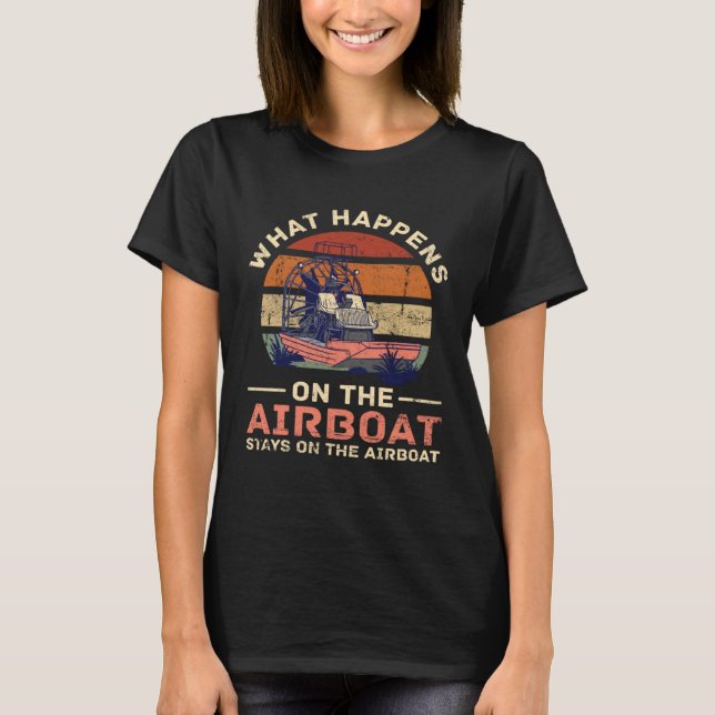 Airboat Fanboat Rc Hydroplane Racing Swamp Boat Ri T Shirt (Framsida)