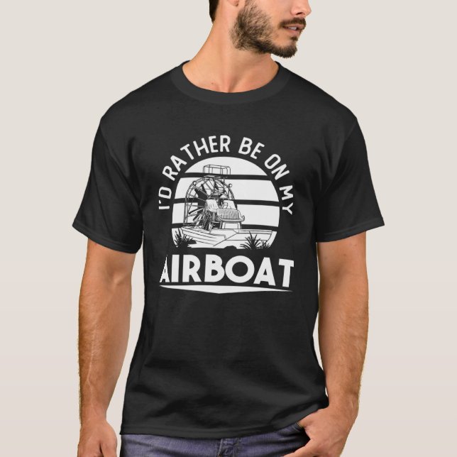 Airboat Fanboat Rc Hydroplane Racing Swamp Boat Ri T Shirt (Framsida)