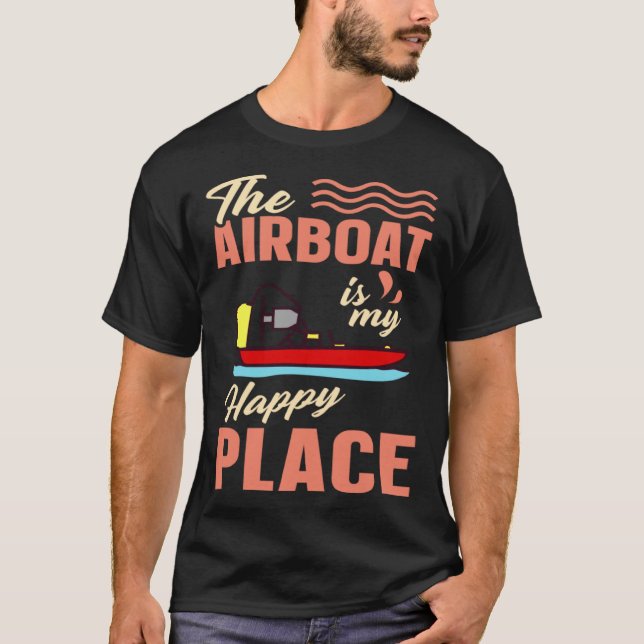 Airboat Fanboat Rc Hydroplane Racing Swamp Boat Ri T Shirt (Framsida)
