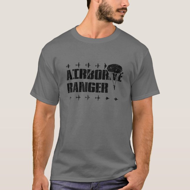 Airborne Ranger Paratrooper Army T Shirt (Framsida)