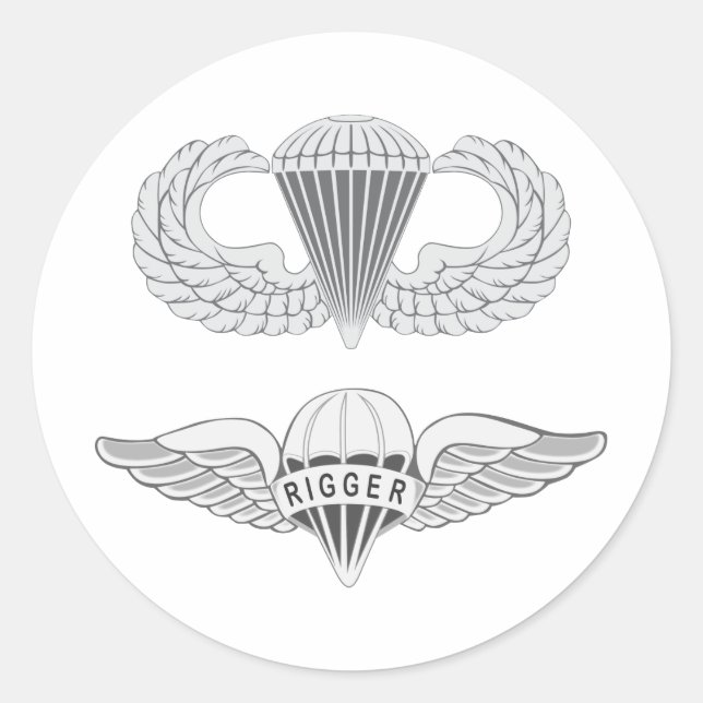 Airborne Rigger Runt Klistermärke (Framsida)