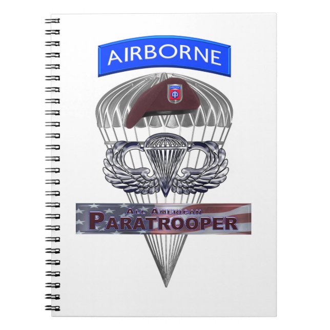 Airborne Tab Steel Paratrooper Jump Vingar Anteckningsbok (Framsidan)