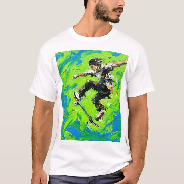Airborne Trick – Skate Pulse in Motion T Shirt (Framsida)