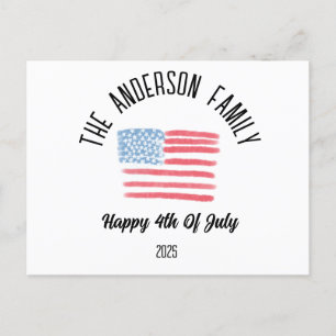 Airbrush American Flagga Family Namn Helg Vykort
