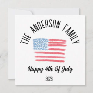 Airbrush American Flagga Family Namn Julkort