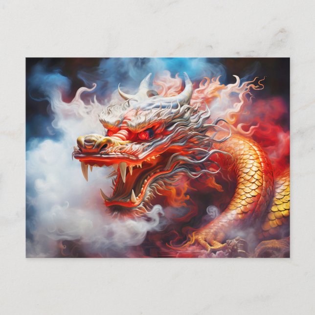 Airbrush Elegance: Illustration for the Year of th Vykort (Framsida)