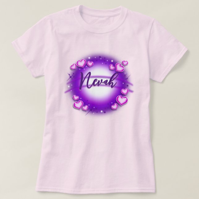 Airbrush namn anpassat T-Shirt (Design framsida)