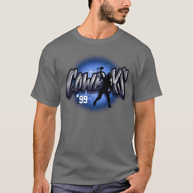 Airbrush personlig Cowboys Shirt T (Framsida)