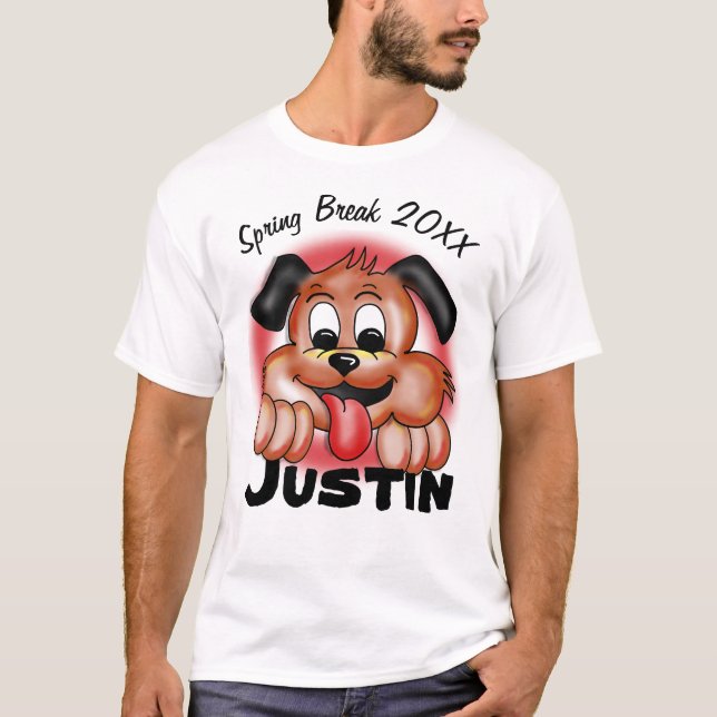 Airbrush Puppy T Shirt (Framsida)