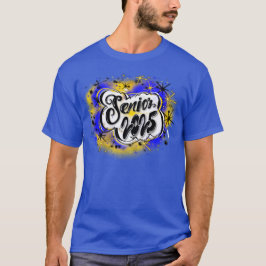 Airbrush Senior 2025 Anpassningsbar Blue & Gult Sh T Shirt